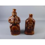Circa 19th Century Brown Glazed Spirit Flasks