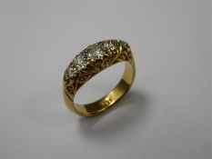 An Antique 18ct Yellow Gold Five Stone Diamond Ring