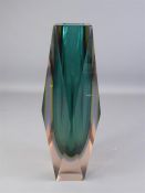 A Mid-20th Century Murano 'Sommerso' Art Glass Vase