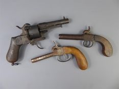 A Circa 1870's Belgium Pin Fire Revolver