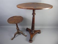 A Circular Wine Table and Rosewood Occasional Table