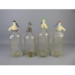 Four Vintage Glass Soda Syphons