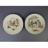A Pair of Charming French Ceramic Plates