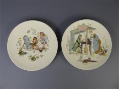 A Pair of Charming French Ceramic Plates