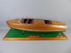 A Bespoke Wooden Inlaid Scale Model of a Chris-Craft