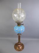 An Art Nouveau Cut-glass Oil Lamp