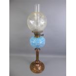 An Art Nouveau Cut-glass Oil Lamp
