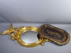 A Reproduction Convex Gilt Mirror with Eagle