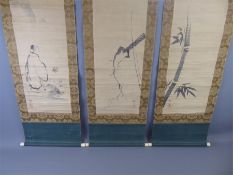 Kano School After Tashin Morimasa (1653-1718), Edo Period Vertical Hanging Scrolls