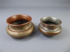 Two Persian Safavid Copper Bowls