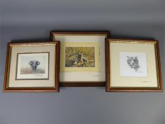 David Shepherd (1931-2017), Three Signed Miniature Prints