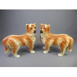 A Pair of 19th Century Scottish Bo'ness Ceramic Dogs
