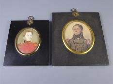 Two Familial 19th Century Ivory Portrait Miniatures