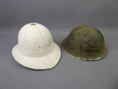 A Royal Marines Pith Helmet and Cover