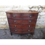 An Antique Bow-fronted Mahogany Chest of Drawers