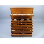 An Early 20th Century WWII Period Mahogany Cased Dentist's Mobile Chest