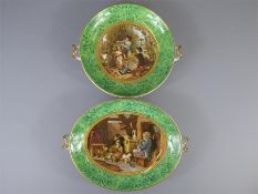 A Pair of Pratt Ware 'Hops Queen' Cabinet Plates