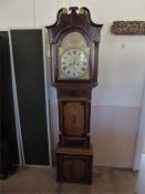 An 18th Century Oak and Mahogany Long Cased Clock