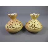 A Pair of Lock & Co Lattice-work Blush-ware Vases