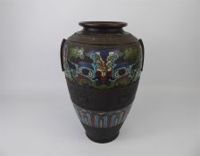 A Early 20th Century Japanese Champleve Enamel Vase