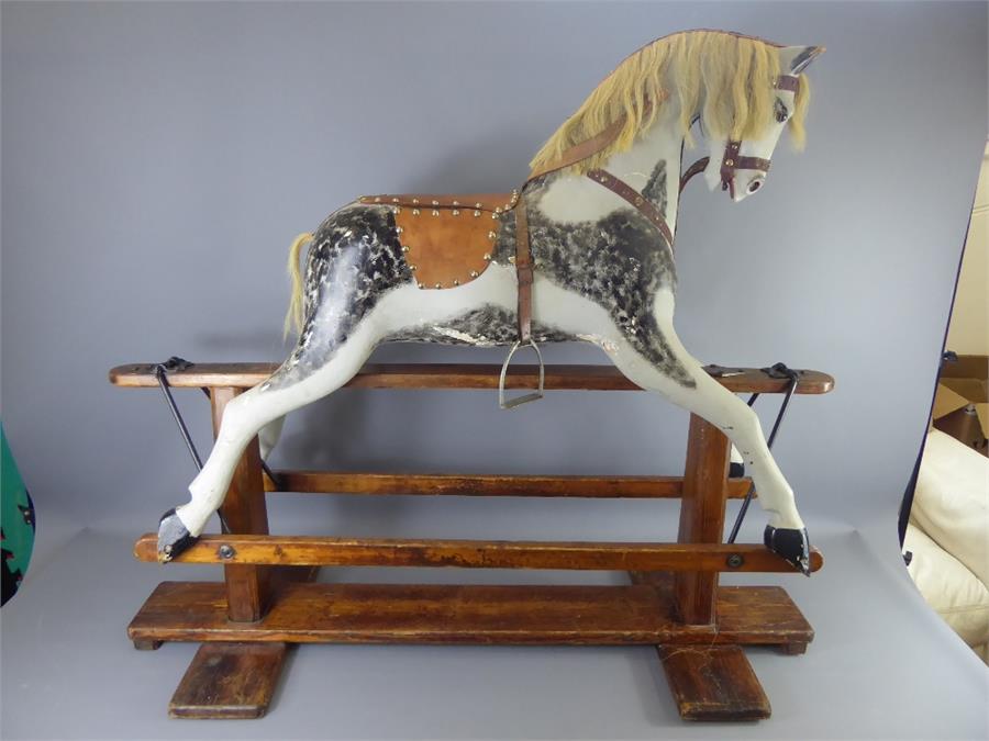 A Vintage Dapple Grey Rocking Horse