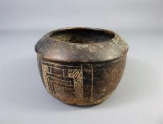 An Ancient Aztec Black Pottery Bowl