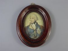 Manner of Jean Etienne Liotard (Swiss (1702-1790) Portrait Miniature of Lord Nelson