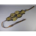Six Vintage Horse Brasses on a Leather Martingale Strap