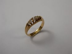 An Antique 18 ct Yellow Gold Five Stone Diamond Ring