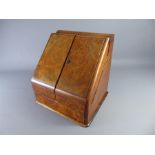 A Victorian Burr Yew Stationary Box