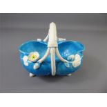 A Minton Blue Glazed Bon Bon Basket