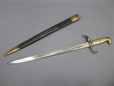 German Brass Hilt Straight Blade Bayonet