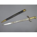 German Brass Hilt Straight Blade Bayonet