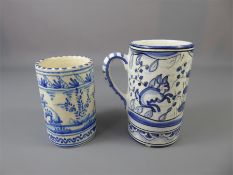 A Late 18th Century Blue and White Tin-Glazed Mug