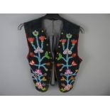 A Late 19th Century North American Ojibwe Velvet Foliate Beaded Waistcoat