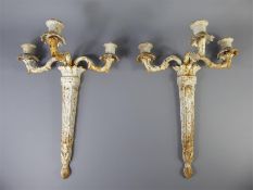 A Pair of Antique Cast Iron Wall Sconce