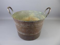 A 19th Century Twin-Handled Copper Basin