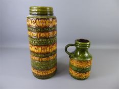 A Vintage West German Pillar Vase and Jug