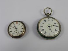 A Silver and Enamel Open-face Pocket Watch