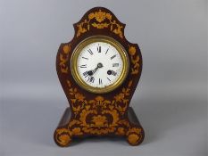 A Victorian Inlaid Mantle Clock