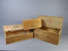 Five Vintage Wooden Whisky Boxes