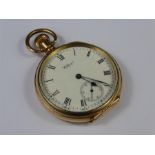 A Waltham USA Rolled Gold Open Faced Pocket Watch