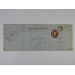 Postal History - GB 1854 6d Embossed on Long Envelope