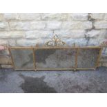 A Continental Gilt Wrought Iron Mirror