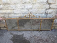 A Continental Gilt Wrought Iron Mirror