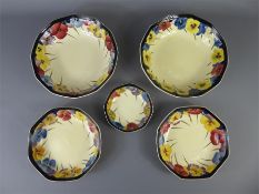 Five Royal Doulton Pansy Pattern Plates
