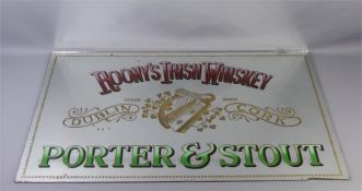 A Vintage Advertising Mirror for "Roony's Irish Whisky