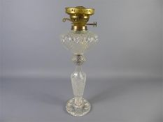 A Victorian Cut-Glass Oil Lamp