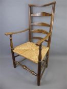 Circa 1810 Rush-Seated Ladder Back Chair