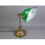 An Antique Heavy Brass 'Bankers' Desk Lamp